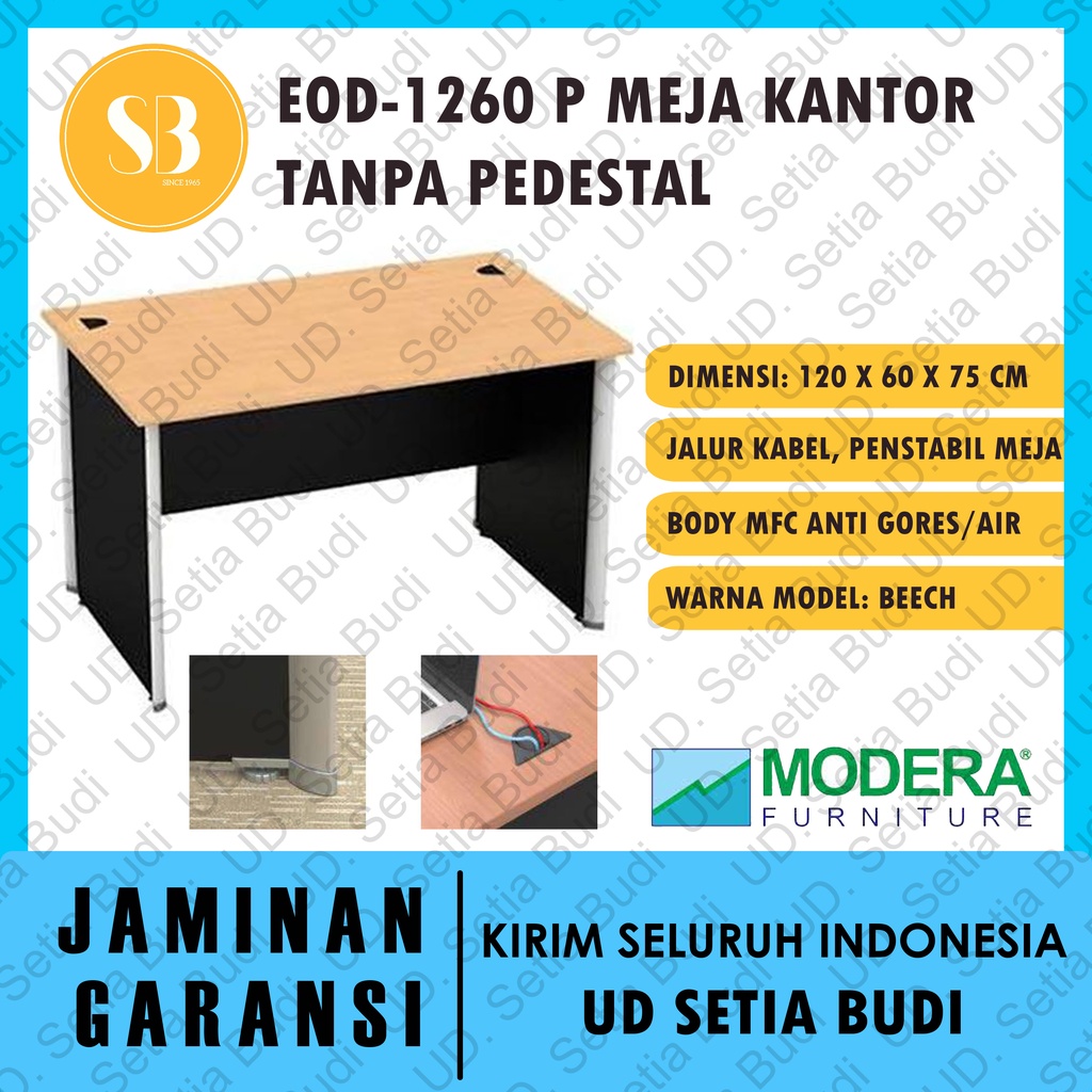 Meja Kantor / Kerja / Tulis Tanpa Pedestal Modera EOD 1260 P E-Class