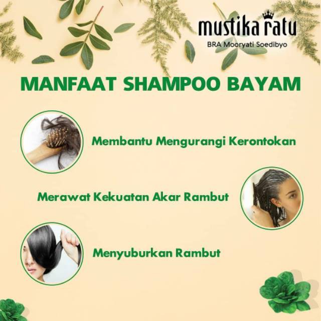 [Cuci Gudang] Mustika Ratu Minyak Zaitun Shampoo Bayam Hair Tonic  Perawatan Rambut Rontok 175 ml