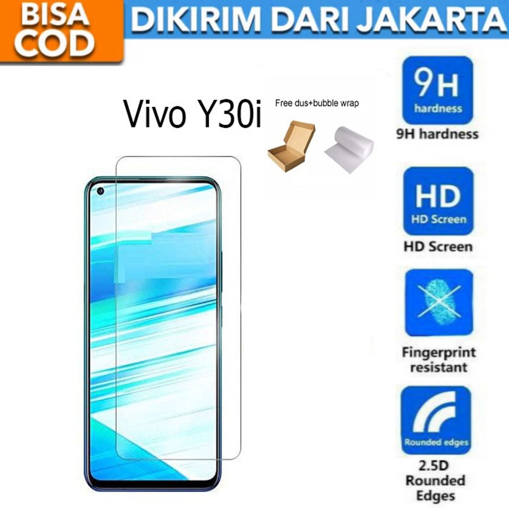 Vivo Y30i Tempered Glass Screen Protector Anti Gores