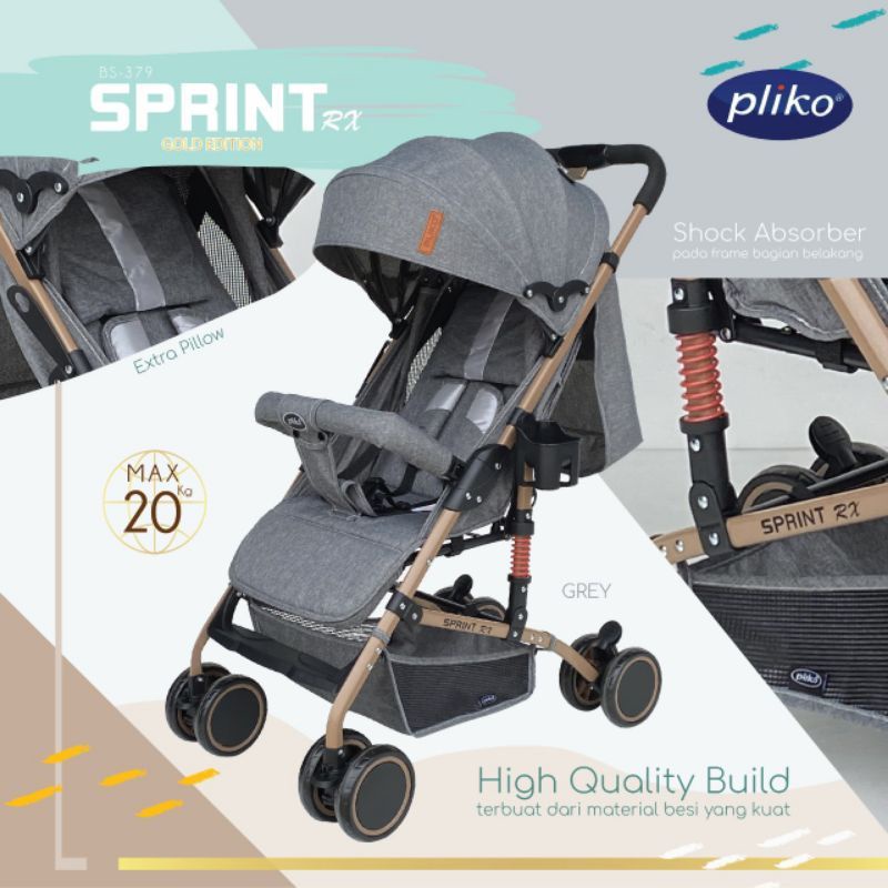 Stroller Lipat Pliko Sprint RX  379 / Pliko Sprint RH 389 Kereta Dorong Bayi Dua Arah