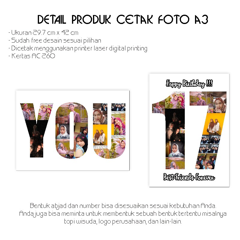 CETAK FOTO A3 LAMINASI GLOSSY 2 SISI