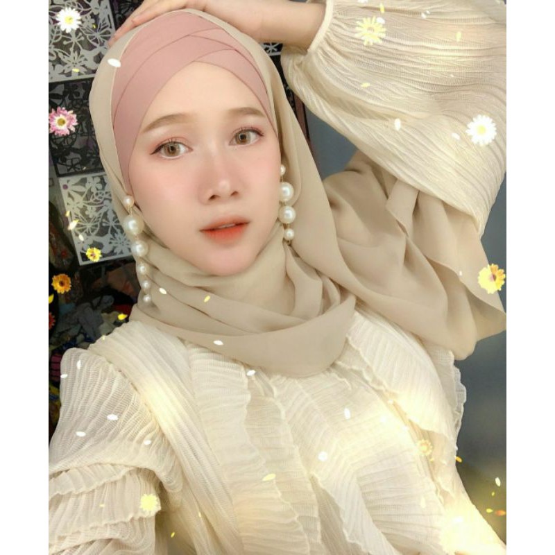 A131 Anting hijab juntai pearl gold