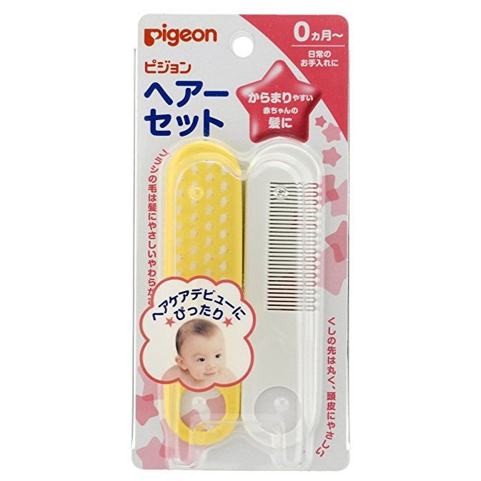 PIGEON Comb and Hair Brush Set - Import Japan | Sisir Bayi