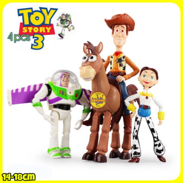 Action Figure Miniatur Mainan Toy Story Set Isi 4 Pajangan 