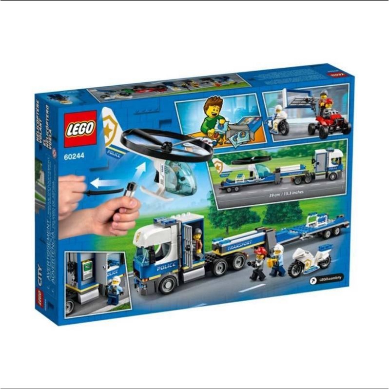 LEGO City 60244 Police Helicopter Transport Mainan Puzzle Anak