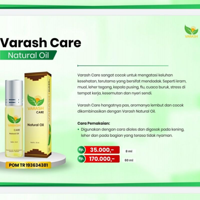 AD Varash Care Natural Oil - Varash Care Hot Natural Oil