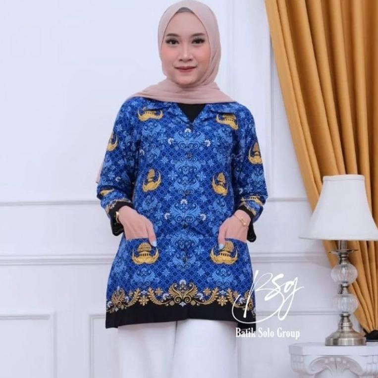 [KODE HIHMW] Seragam Batik KORPRI wanita / seragam korpri wanita / batik korpri wanita lengan panjan