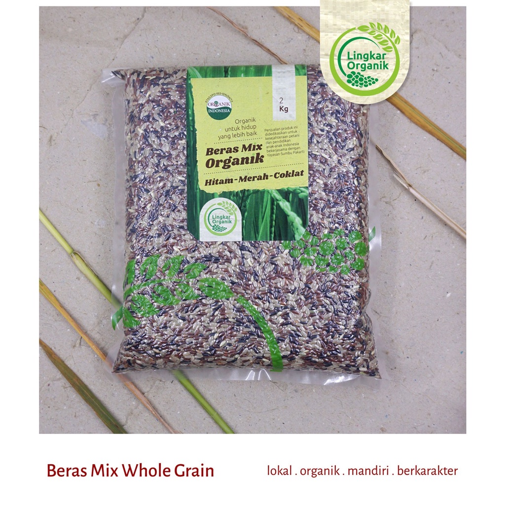 

BERAS ORGANIK MIX MERAH HITAM COKLAT / WHOLE GRAIN 2 KG LINGKAR ORGANIK