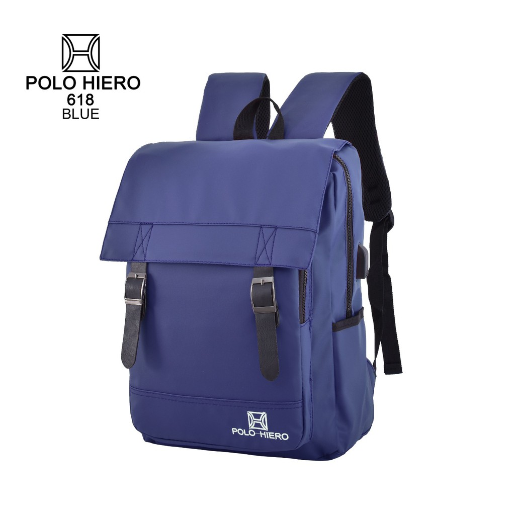 Tas Ransel Sekolah Stylish Unisex Polo Hiero 618,[Free Kabel Extension USB]