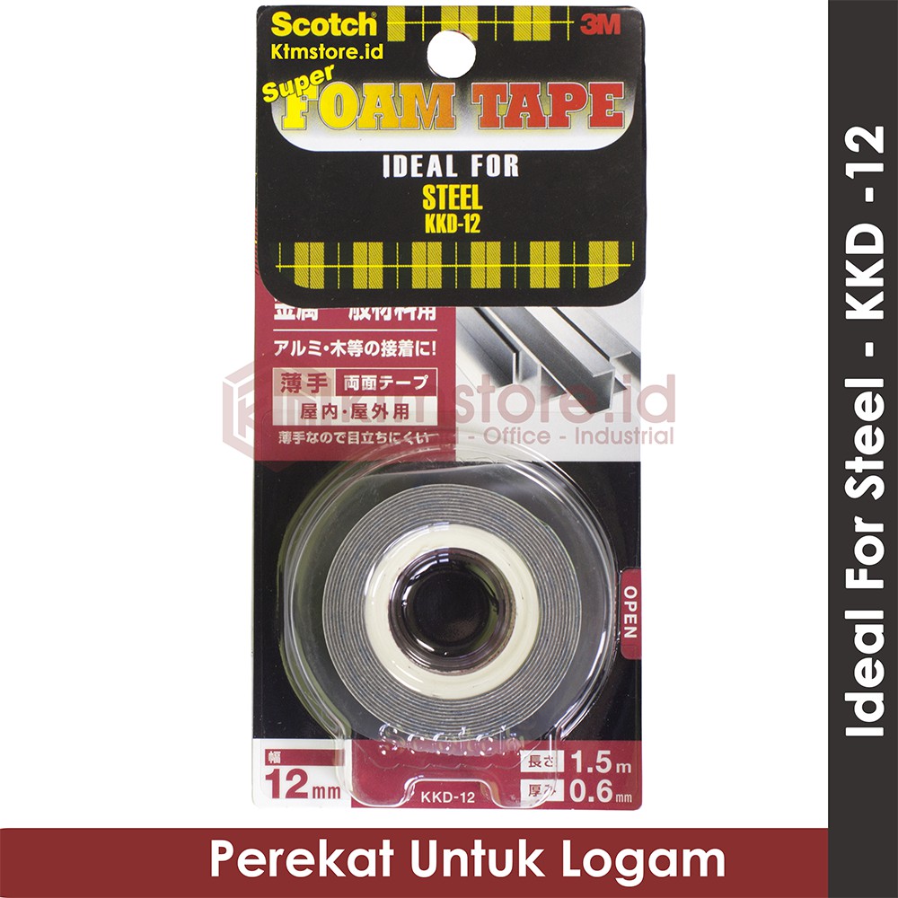 Double Tape Super Strong for Steel Daya Rekat Terkuat 3M Scotch KKD-12