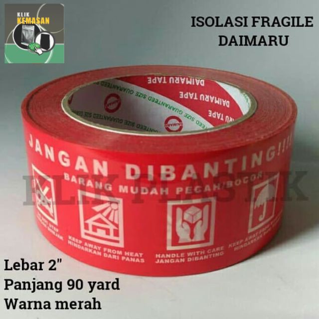 

ISOLASI FRAGILE MERAH DAIMARU / SELOTIP /LAKBAN DAIMARU /OPP /TAPE