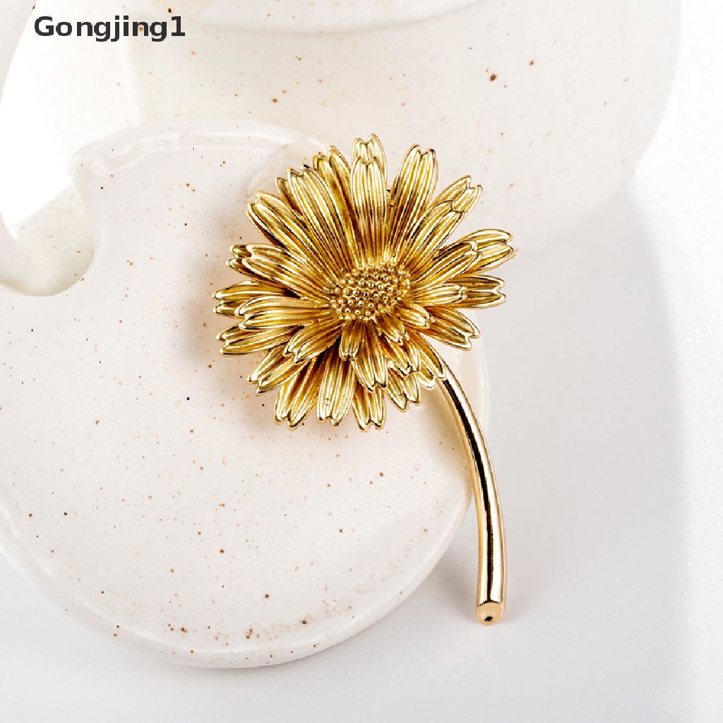 Gongjing1 Bros Pin Enamel Bentuk Bunga Aster Untuk Wanita