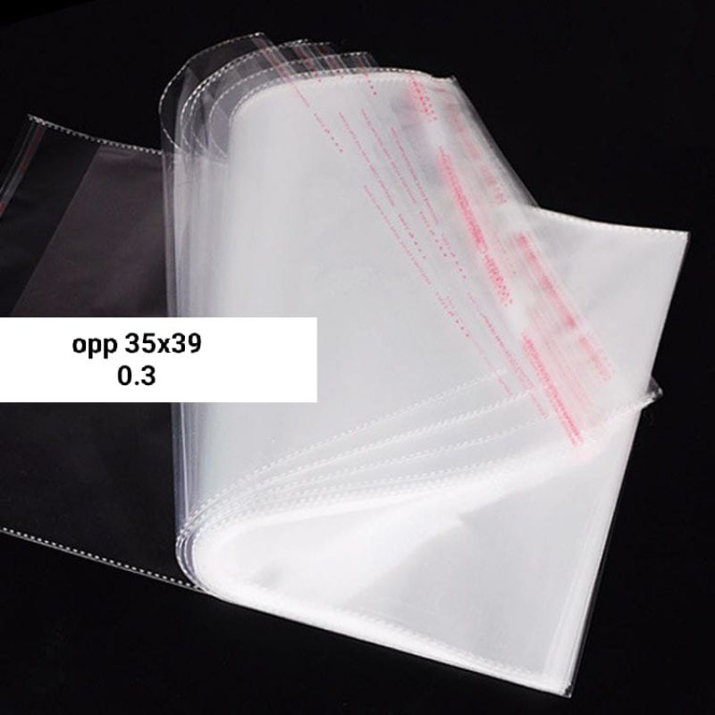 

plastik OPP seal lem/plastik bening/plastik packing 35x39 (isi 100 pcs)