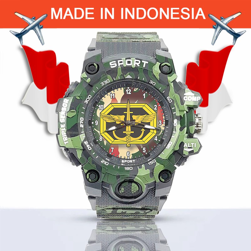 {Istimewa} Jam Tangan KOPASUS (TNI) -Abu-Abu Army Water Resistant