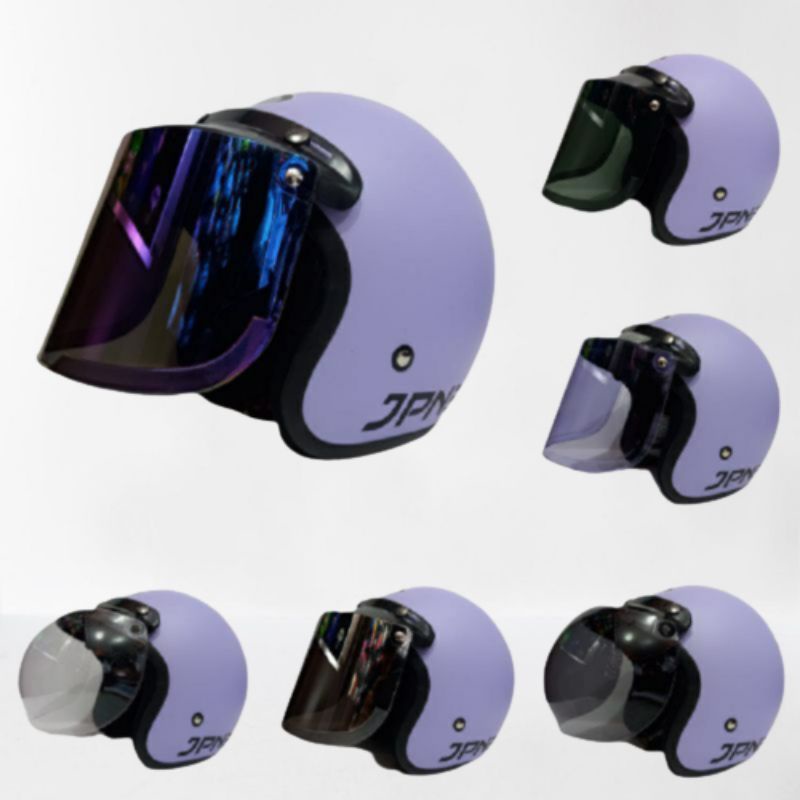 Helm jpn ungu lilac pastel dof ORIGINAL ((COD))
