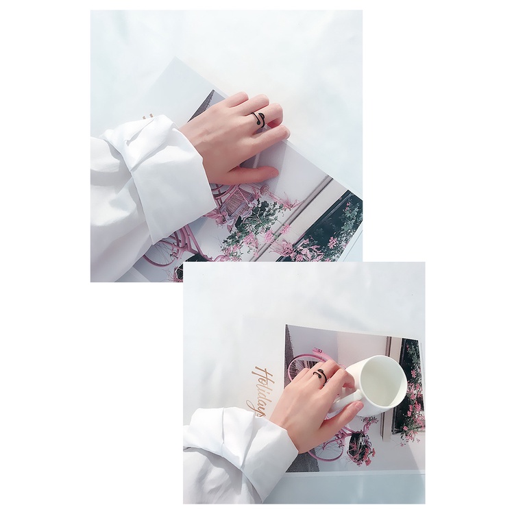 Cincin Model Terbuka Warna Silver Gaya Korea Adjustable Untuk Wanita