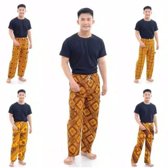 Celana Boim Batik Dewasa fit o XXL /JUMBO Big Size Xtra Harian Murah Panjang Santai Supplier Grosir#-Size 7 Kuning/M
