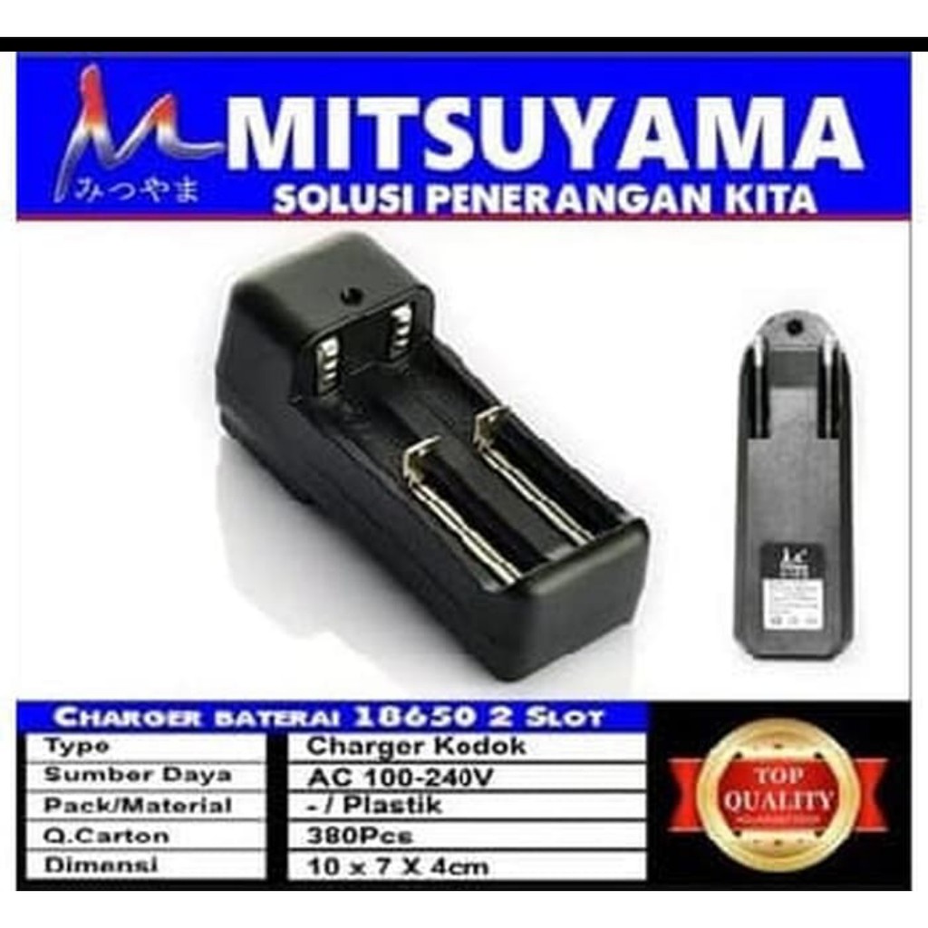Charger Baterai Mitsuyama 18650 2 Slot Charger Baterai 18650 Mitsuyama