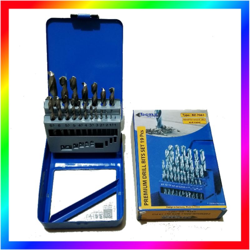 MATA BOR SET 19 PCS BENZ WERKZ 1 - 10 MM DRILL BITS SET