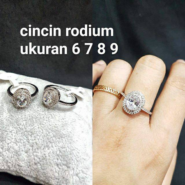 Cincin zircon premium lapis emas anti karat anti alergi Ring Zircone Silver 01