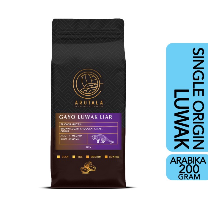 

DISKON - (BISA COD) ARUTALA Kopi Luwak Gayo Wild Civet Coffee 200 gram - Biji