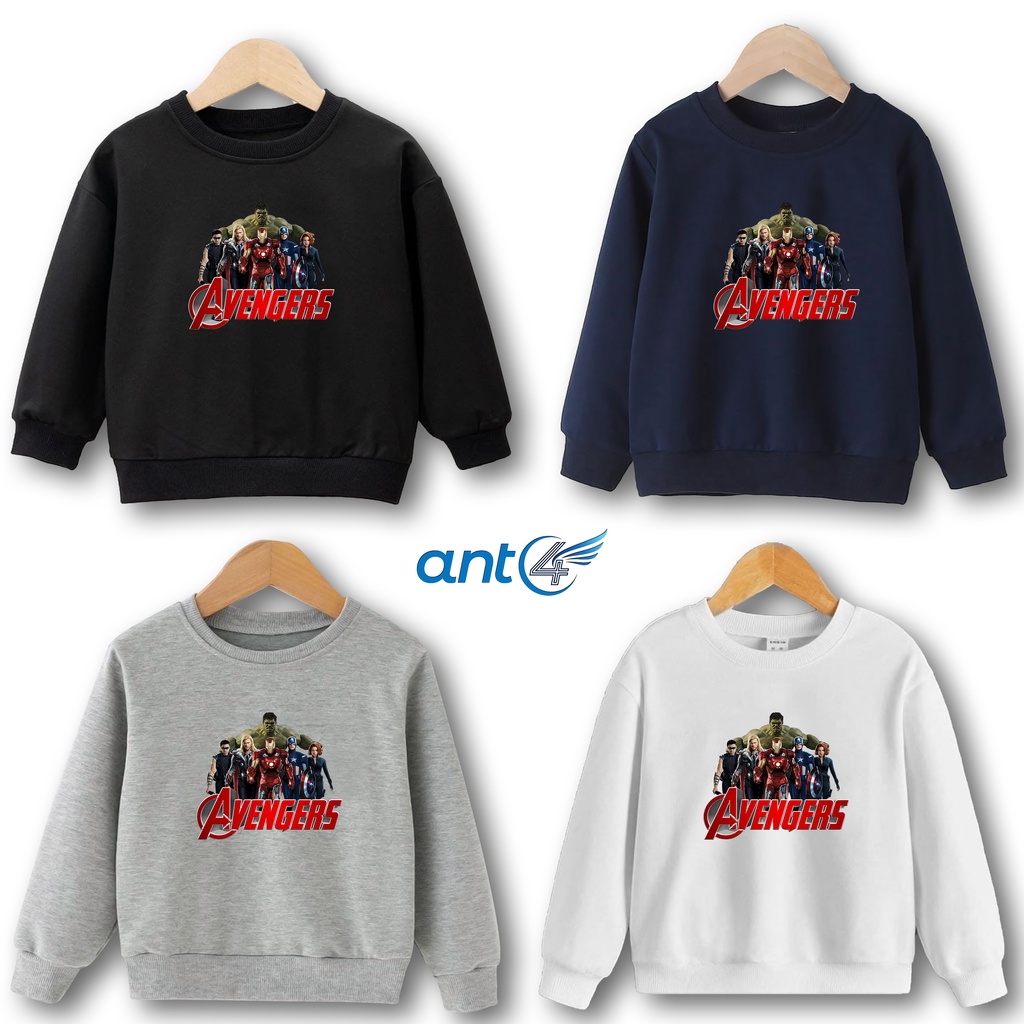 sweater anak laki laki perempuan usia 2 - 12 tahun jaket switer crewneck marvel distro