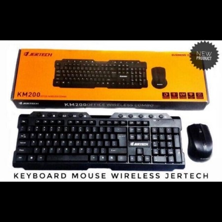 Paket 1 Set Keyboard Dan Mouse KM200 Membrane Keyboard Wireless - XOBOX