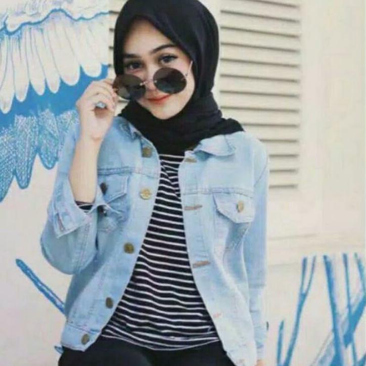 Barang Pilihan.. JAKET JEANS BIONDY WANITA KEKINIAN JINS DENIM BIONDY JAKET WARNA SNOW BLACK JAKET B