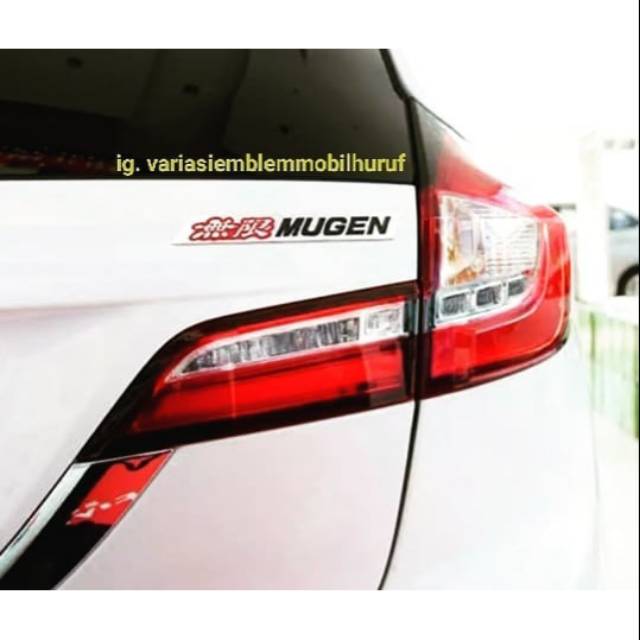 Emblem logo mugen metal stainless untuk jazz brio crv hrv accord city civic mobilio
