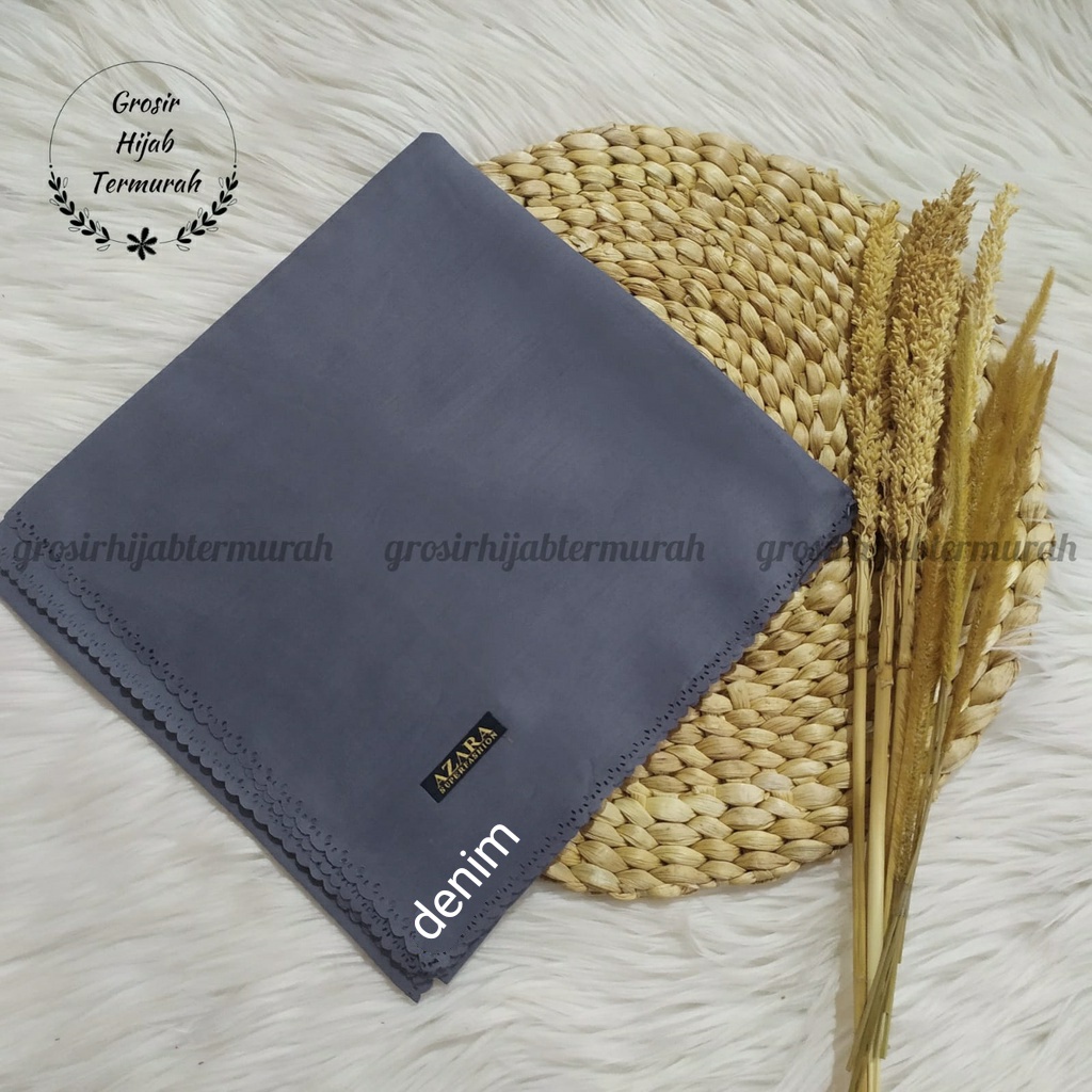 Hijab segiempat Oskara laser cut /Oscara /Japan / Jilbab voal miracle plain lasercut azara-Denim
