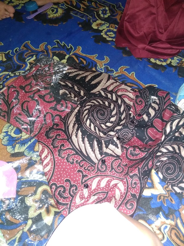 Batik Couple Keluarga Sania Ruffle Ori Ndoro Jowi Dnt Velvet Merah