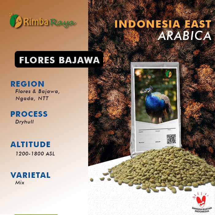 

Green bean Biji Kopi Mentah Arabica Flores Bajawa Dryhull/Fullwash G1