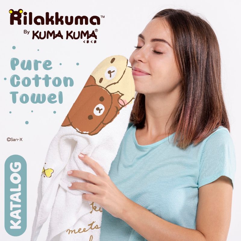 Pure Cotton Towel Rilakkuma by Kuma Kuma / Handuk Cotton Towel Kuma Kuma Rilakkuma