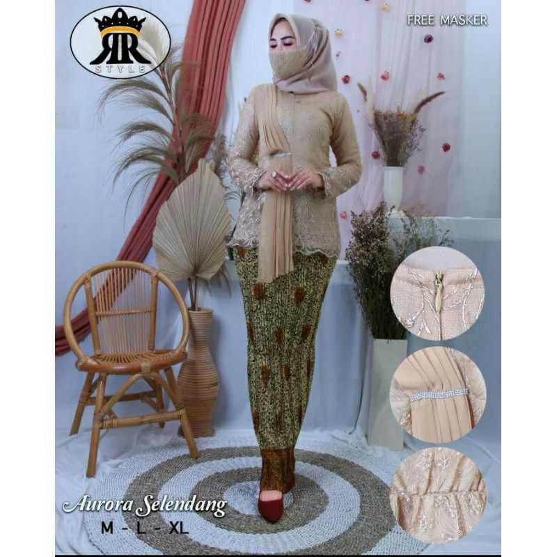 AZURAH SCRAF  // (REALPICT) SETELAN KEBAYA AURORA SELENDANG// BLOSUSE AMALIA // SET KEBAYA AURORA SELENDANG // KEBAYA WISUDA // KEBAYA TERBARU // KEBAYA MODERN