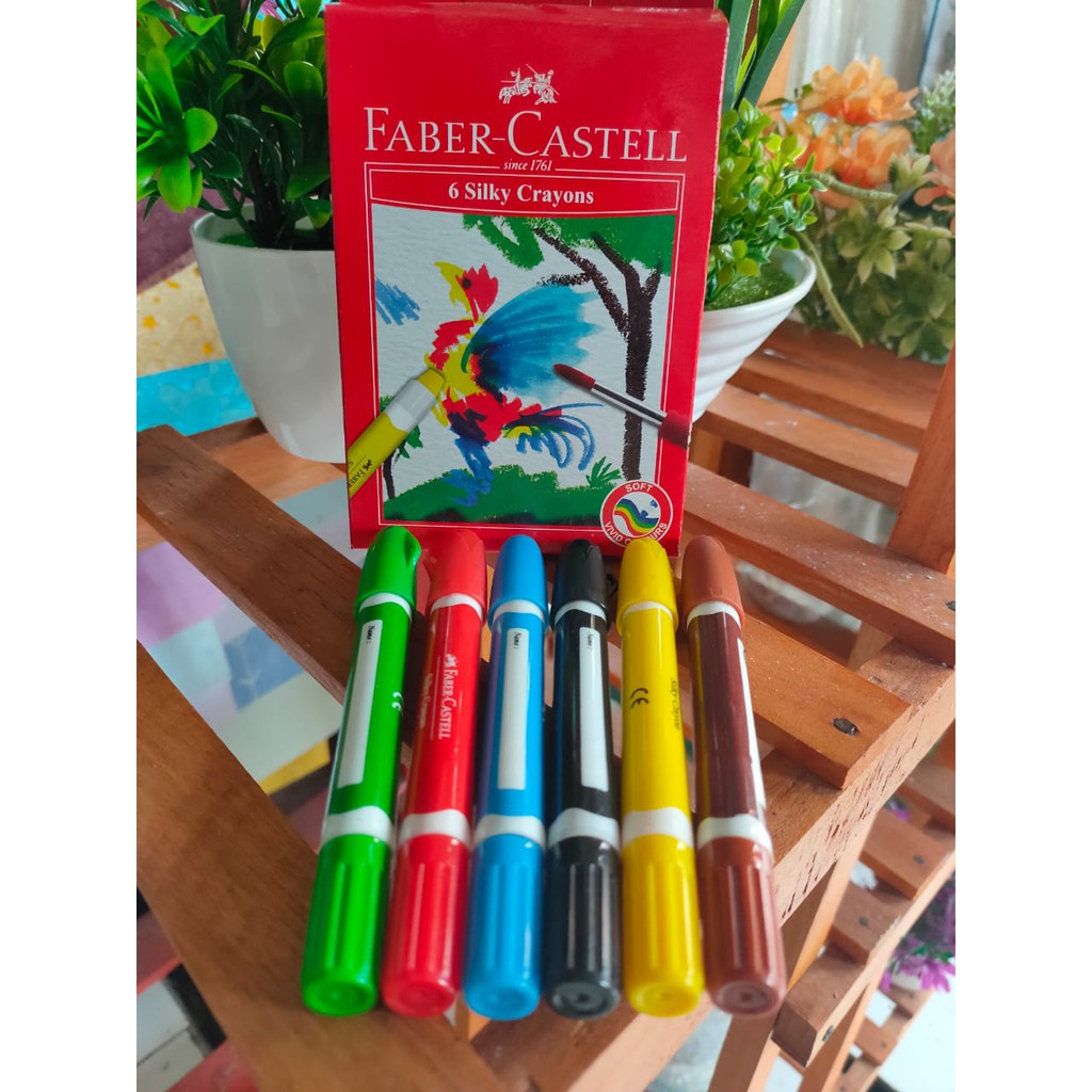 

crayon silky faber castell 6 warna krayon