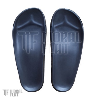 Sandal Slop Casual/Unisex-Moral Flat-All Black Slim Series-Hitam-44 SOL SLIM