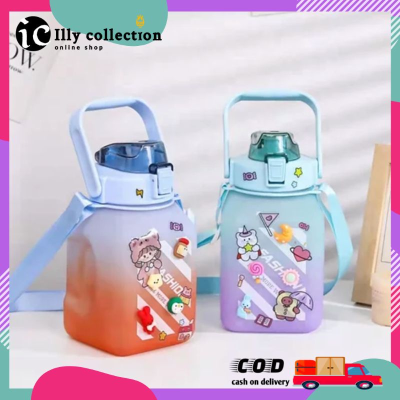 Botol Gemoy Kotak Gradasi 1,5 Liter Stiker 2d 3d