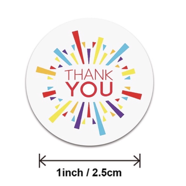 (50pcs) Stiker Thank You Bulat size 2,5cm / Thank You stickers Olshop etc-Center 50pcs