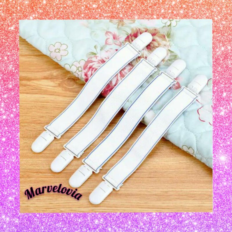marvelashop | (1pcs) Tali Karet Strap Pengikat Pengencang Pengait Ujung Seprei
