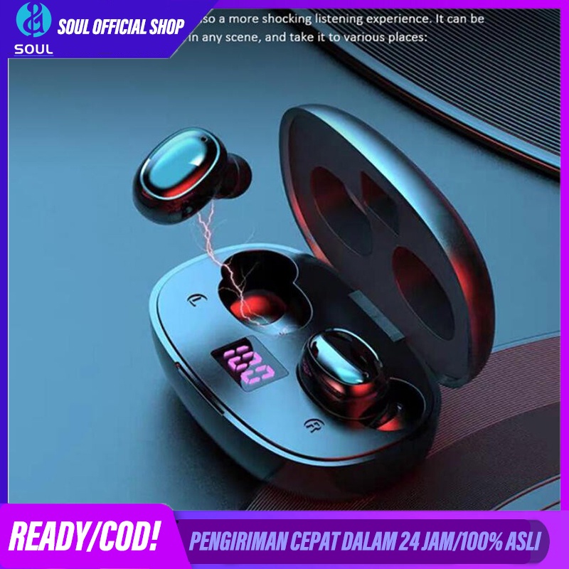 SOUL Jovitech TWS Headset Earphone Bluetooth 5.1 TWS LED  Digital Display 275 HIFI T8