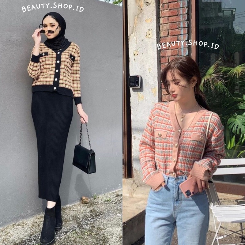 [IMPORT] Calya Tweed Cardigan Korean Style