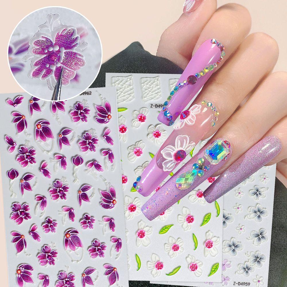 Mxbeauty Bunga Stiker Kuku Wanita Colorful Rose Petal Self Adhesive Nail Art Dekorasi