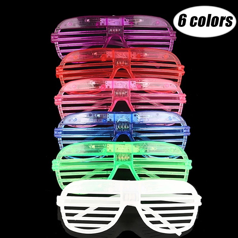 1 Pair Christmas Random Vintage Punk LED Plastic Party Luminous Eyeglasses /  KTV Bar Festival Supplies glowing cosplay Glasses