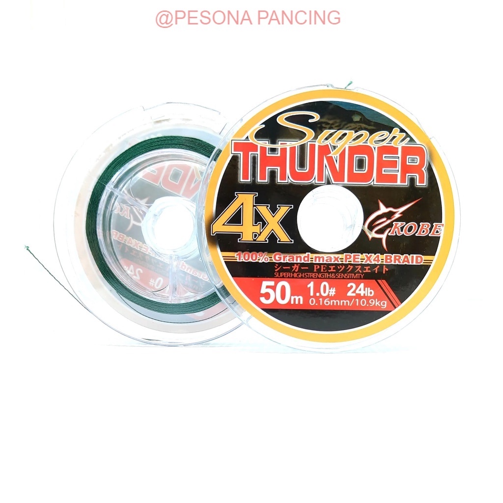 Senar PE AEWA KOBE SUPER THUNDER 4X Connecting Sangat KUAT dan Super MURAH