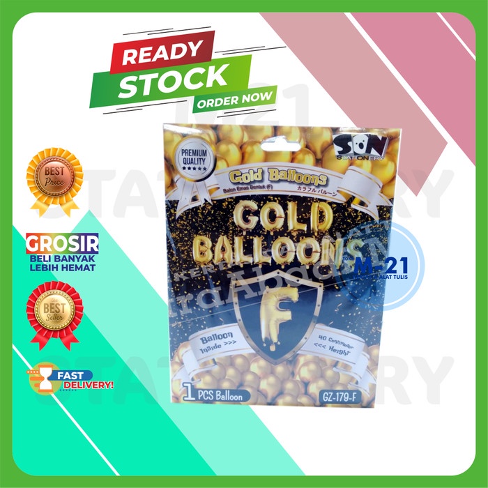 

BALON HURUF F GOLD
