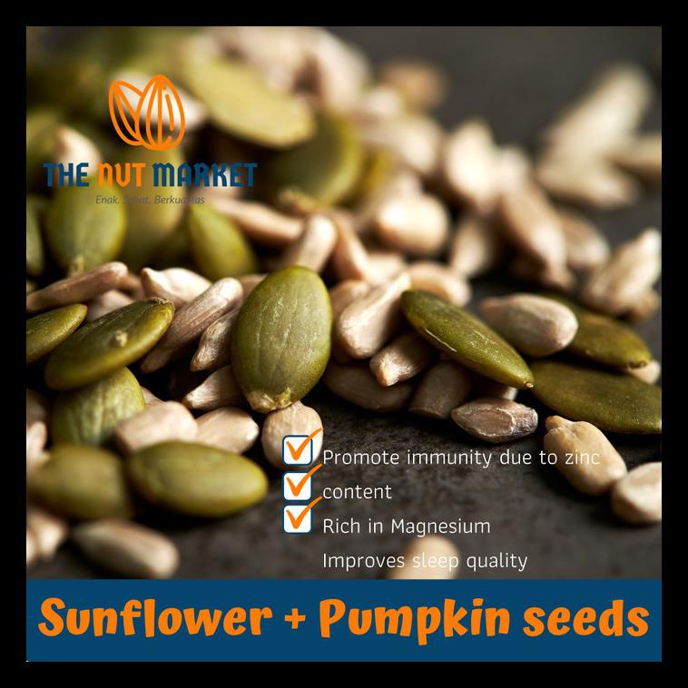 

GRATIS ONGKIR MIX SUNFLOWER & PUMPKIN SEEDS ROASTED 250GRAM EKONOMIS !!!!!!