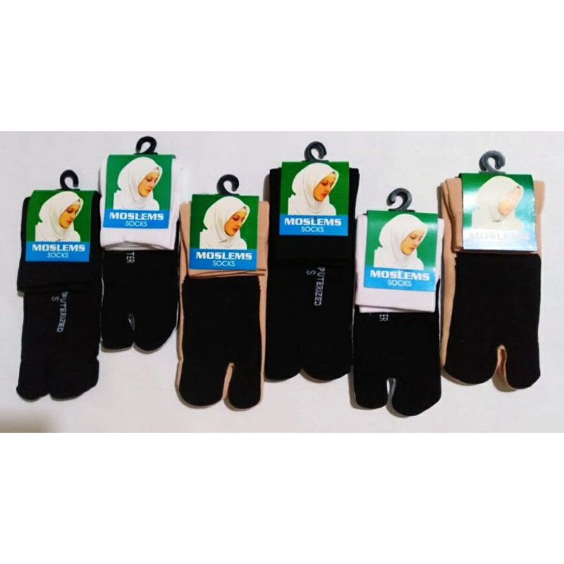 (3 PASANG)RANDOM KAOS KAKI MUSLIM JEMPOL POLOS/TELAPAK HITAM UNTUK WANITA REMAJA DAN DEWASA  UKURAN S/M/L BAHAN NILON SUPER LEMBUT