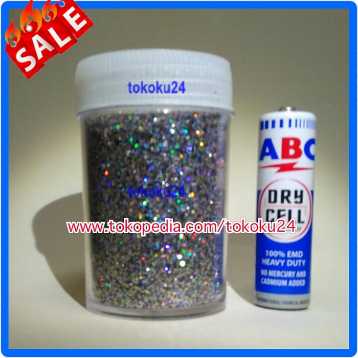 

Dijual Serbuk Glitter / Bubuk Glitter / Gliter Powder Silver Pelangi Diskon