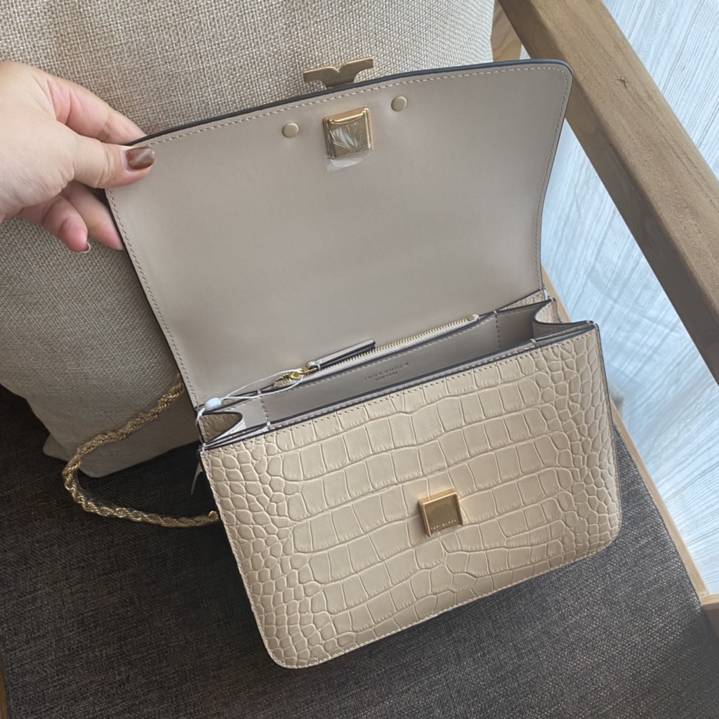 [Instant/Same Day]77044  size:25cm   Original TB ELEANOR Small Crocodile Pattern Shoulder Bag Crossbody Bag   dfb