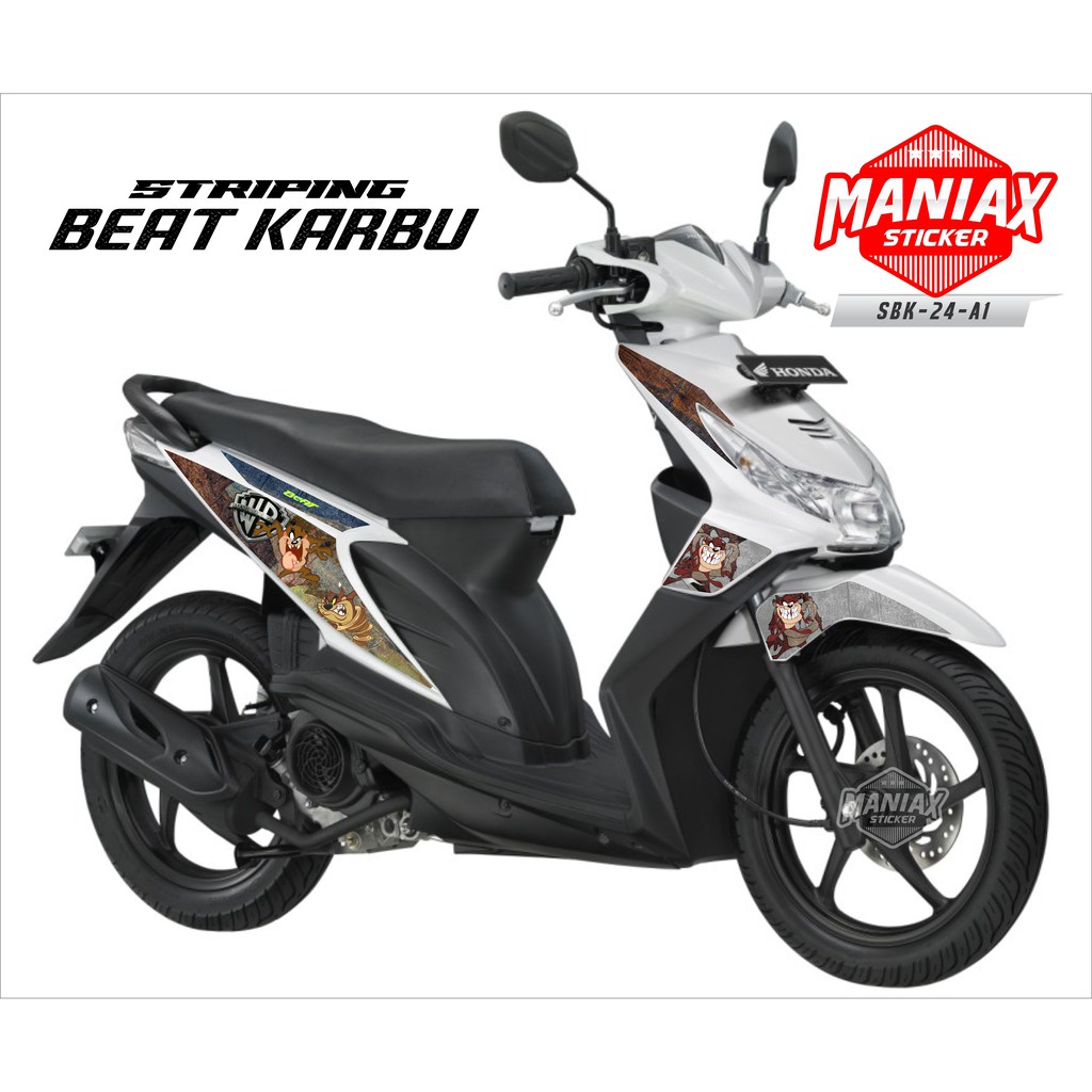 Striping Beat Karbu 2008 2009 2010 2011 Motif Tazmania - Aksesoris Sticker Motor Beat Karbu